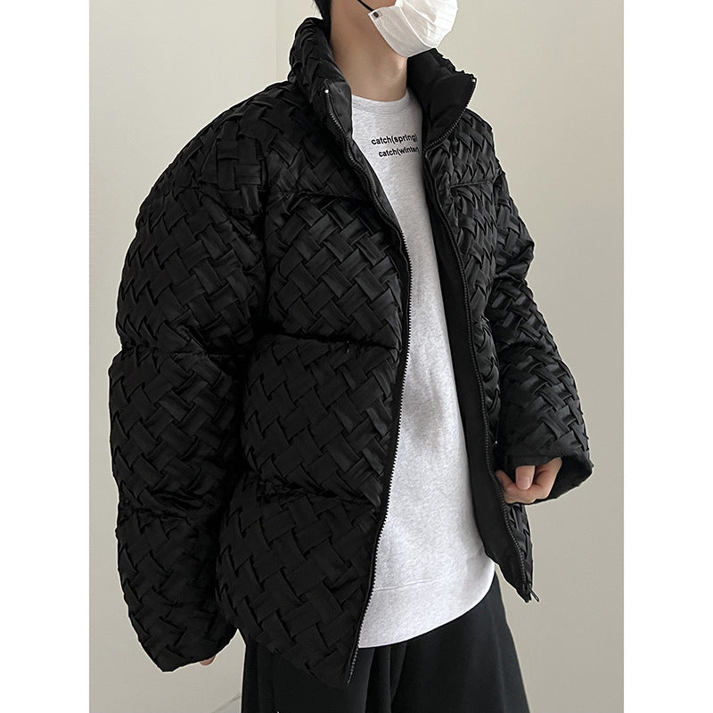 Weaving Stand-up Collar Cotton-padded jacket