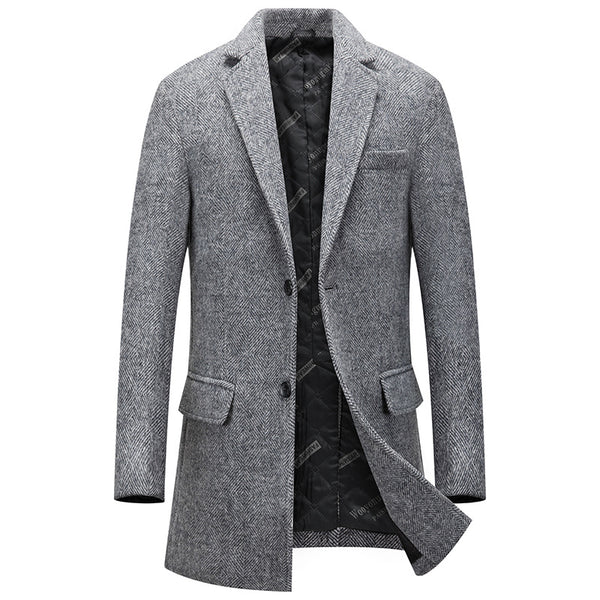 Men's Mid length woolen trench coat