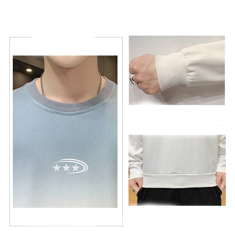 Men's Long Sleeve Gradient Print Sweatshirt